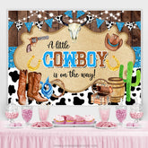 Weide Cowboy Ammer Ziege Babydusche Hintergrund